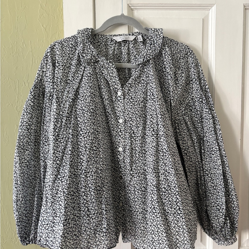 Gathered big sleeve summer blouse loose airy